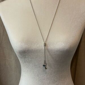 Lucky Brand Long Silver tone Necklace